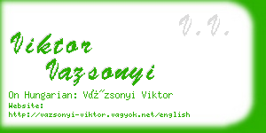 viktor vazsonyi business card